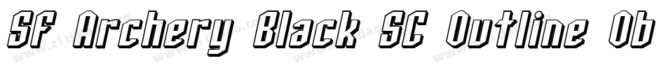 SF Archery Black SC Outline Oblique字体转换